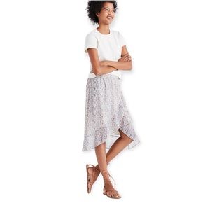 Madewell Ruffle-Wrap Midi Skirt in Shadowpetal, Size 8